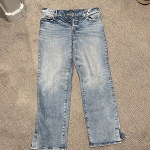 Express Wide Leg Split Hem Jeans